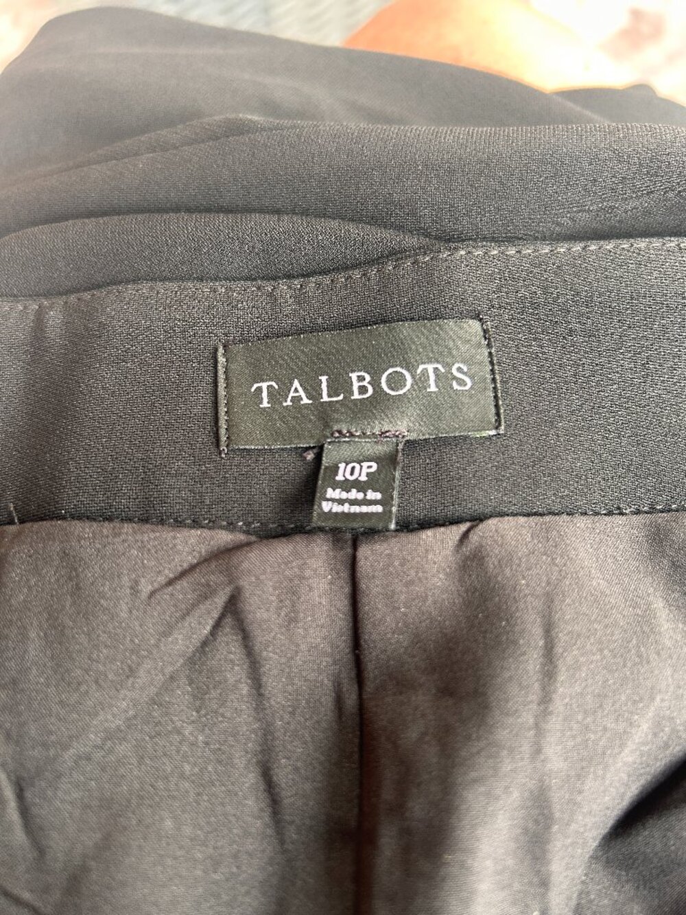 Talbots Black Wide Leg Trouser Front Zip 10P Petite Never Worn